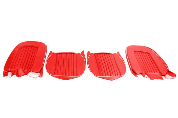 Triumph TR5-250 Front Seat Cover Kit - Cherokee Red Vinyl with White Piping - RF4058REDCHERO